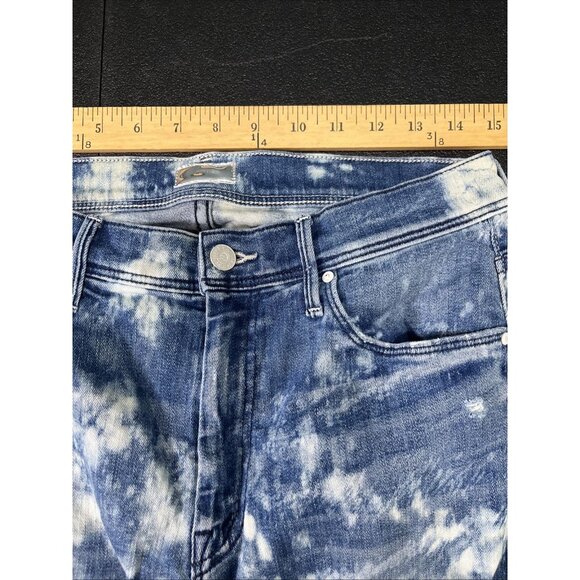 Mother Jeans The Weekender Fray Womens Sz 30 Graffiti Girl Bootcut Bleach Denim - Picture 9 of 11
